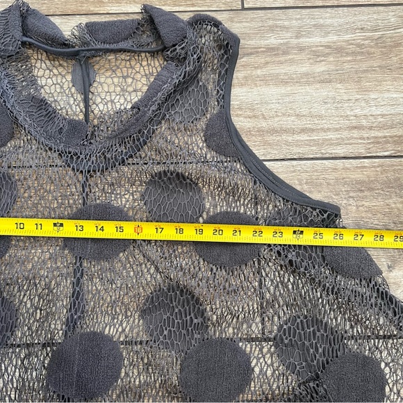 Heydari Sheer Netting Swing Polka dots Blouse Top Size 1 Rare - Picture 11 of 13